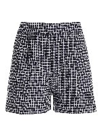 Shorts blu con motivo a quadri