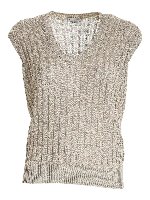 Top in maglia beige lame