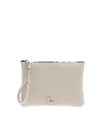 Pochette beige con logo
