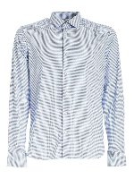 Camicia jacquard bianca e blu