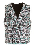 Gilet marrone beige e verde motivo check