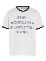 T-shirt bianca con bordi a contrasto