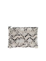 Pochette beige stampa rettile
