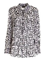 Camicia oversize rosa motivo geometrico