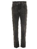 Jeans grigi con risvolto sul fondo