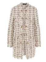 Cappotto in tweed a quadri beige