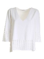 Maglia dettagli traforati bianca