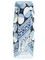 Telo mare stampa maioliche azzurro