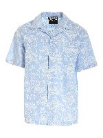 Camicia azzurra stampa logo baroque