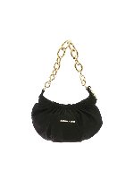 Borsa in raso nero con logo