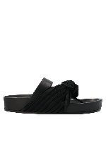 Sandali infradito neri con inserto plisse