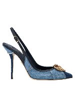 Decollete sling back Devotion in denim azzurr