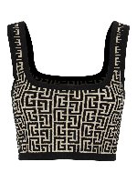 Top motivo monogramma jacquard