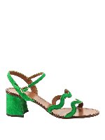 Sandali in suede con banda a onde