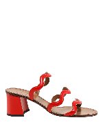 Sandali in pelle con banda a onde