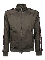 Felpa collo alto con zip e banda logo