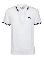 Polo con ricamo logo e righe