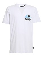 T-shirt con stampa logo nuvole