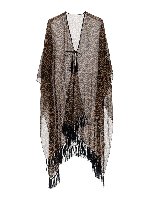 Poncho con stampa leopardata