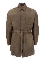 Giacca di pelle con cintura