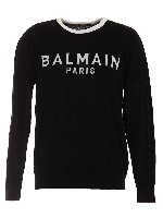 Pull girocollo in lana con logo