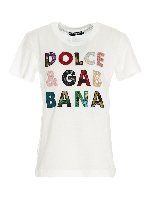 T-shirt con logo patchwork