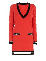 Vestito rosso con scollo a V