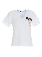 T-shirt a V in cotone