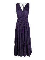 Abito lungo a pieghe in cotone