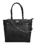 Tote pelle bottalata con monogramma rotondo