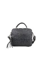 Camera bag in finta pelle saffiano con logo