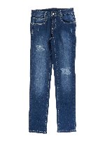 Jeans cinque tasche con abrasioni