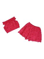 Completo in pizzo con top e shorts