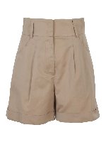 Shorts sartoriali in cotone misto seta