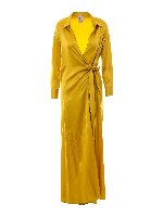 Abito lungo dorato in seta