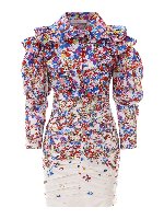 Vestito corto floreale in cotone