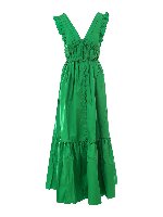 Maxi vestito verde in cotone