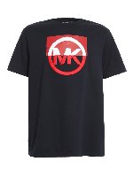 T-shirt in cotone con ricamo logo 3D