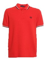 Polo rossa con logo ricamato