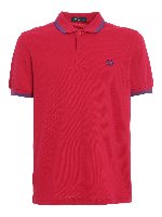 Polo viola con logo ricamato