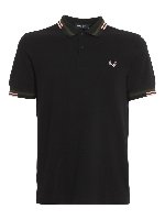 Polo nera con logo ricamato
