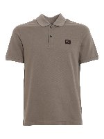 Polo grigia con logo ricamato