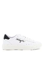 Sneakers logo in pelle