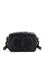 Borsa a tracolla con logo goffrato