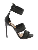 Sandali neri con cinturini decorati