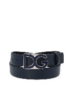 Cintura blu con logo smaltato