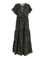 Abito con balze a pois