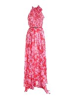 Abito rosa e rosso stampa floreale