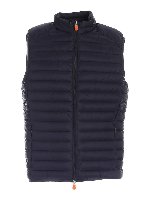 Gilet blu con patch arancione