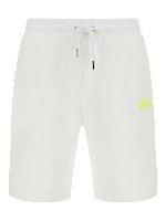 Bermuda in cotone con scritta fluo